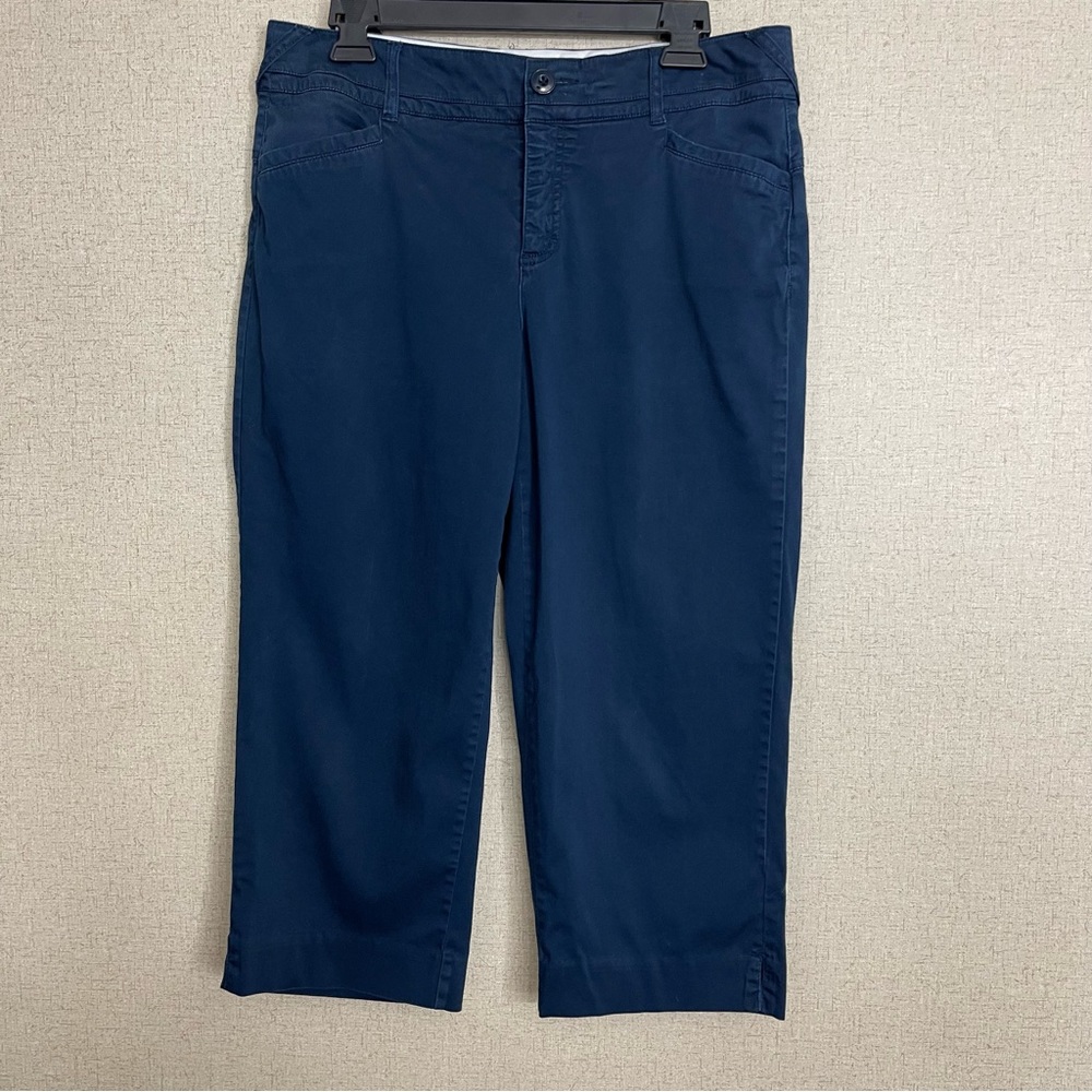 Intro Casual Elegance Womens Capri Pants stretch size 10 Navy blue